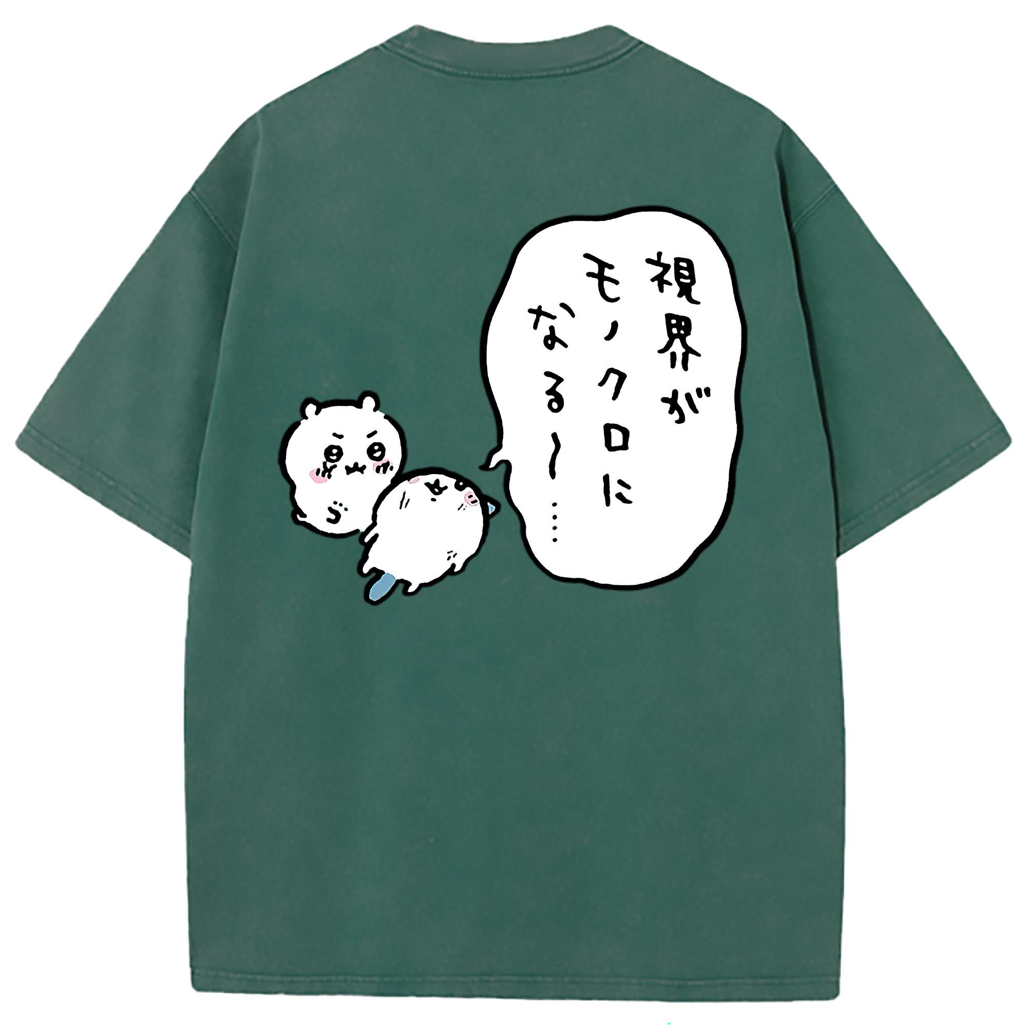 （画像用） ちいかわ ちいかわ Chii-kawa chiikawa 綿100% ヴィンテージ風 半袖Tシャツ（背面プリント）